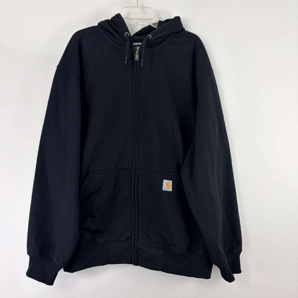 Carhartt Rain Defender Paxton Full Zip Hoodie Men XL Black Loose Fit 100614